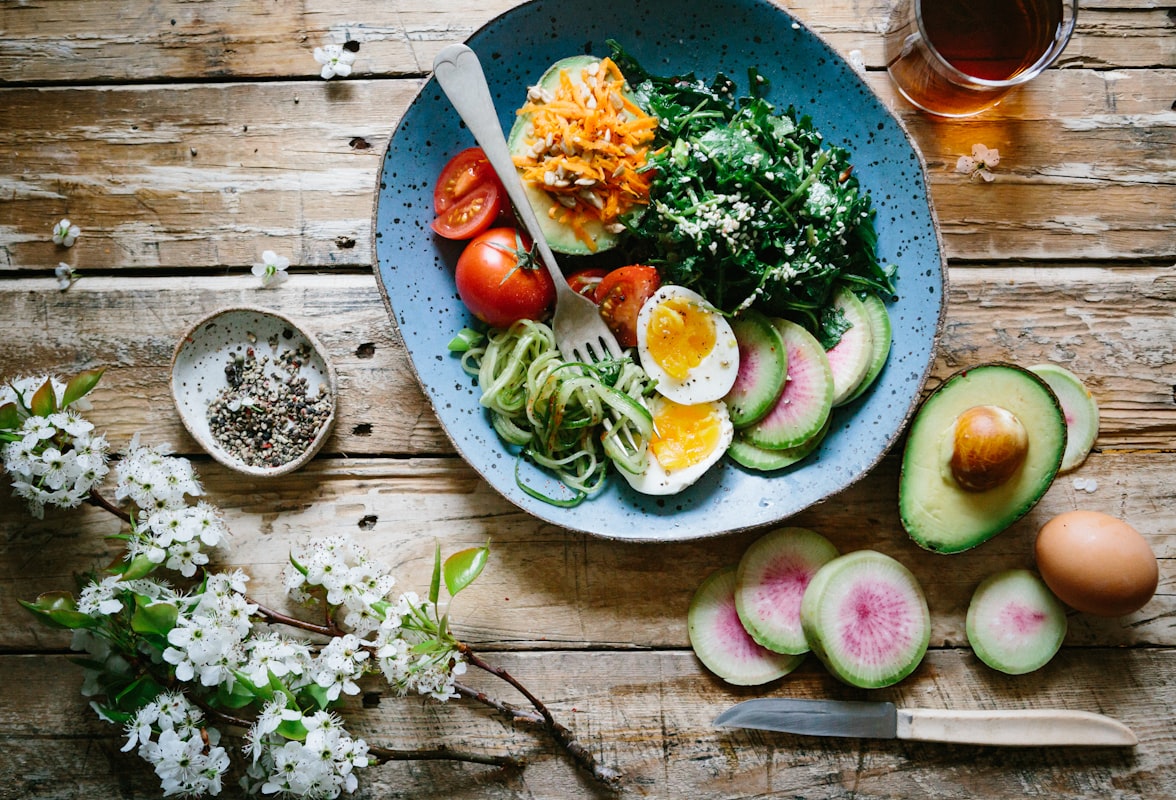 Vegetarian Buddha bowl with legumes and grains